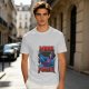 Olive Graphic T-Shirt with 'MORE POWER' and Muscular Skeleton Character