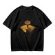 Olive Green T-Shirt With Sun And Dark Figure Graphic Print