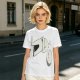 Olive T-Shirt With Surprised Cartoon Figure And Separate Face Print