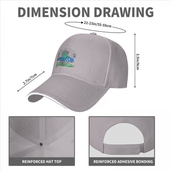 Black baseball cap with classic car and green character graphic