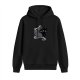 Black Hoodie With Cat Emerging From Helmet Graphic