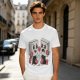 Olive T-Shirt With Retro Cartoon Fighting Ice Cubes Graphic
