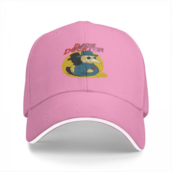 Black baseball cap with Plague Ducktor graphic print