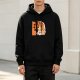 Black Hoodie With Stylized Dog Graphic Print