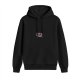 Black Hoodie With Small Cute Cat Graphic Print