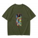 Olive T-Shirt With Tetris Block Character Print