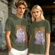 Olive graphic tee with maze and fantasy creatures reading Should You Need Us