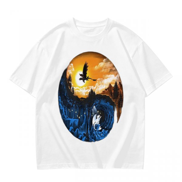 How to Train Your Dragon Night and Light Fury Dragon Scene T-Shirt