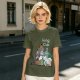 Olive T-Shirt Featuring 'king Club' and Animated Characters Print