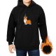 Black Hoodie With Cute Corgi Dog Graphic Print