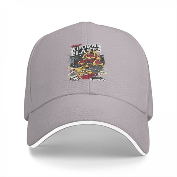 Black baseball cap with Khorne Flakes fantasy warrior print