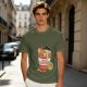 Olive T-Shirt with Capybara in Cup Noodle Graphic Print