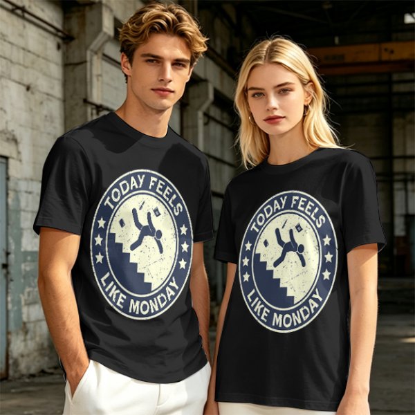 Today Feels Like Monday Stair Fall Graphic T-Shirt