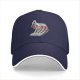 Black baseball cap with funny matchstick cartoon design