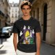 Olive T-Shirt With Halloween Themed Cute Cat Characters Print
