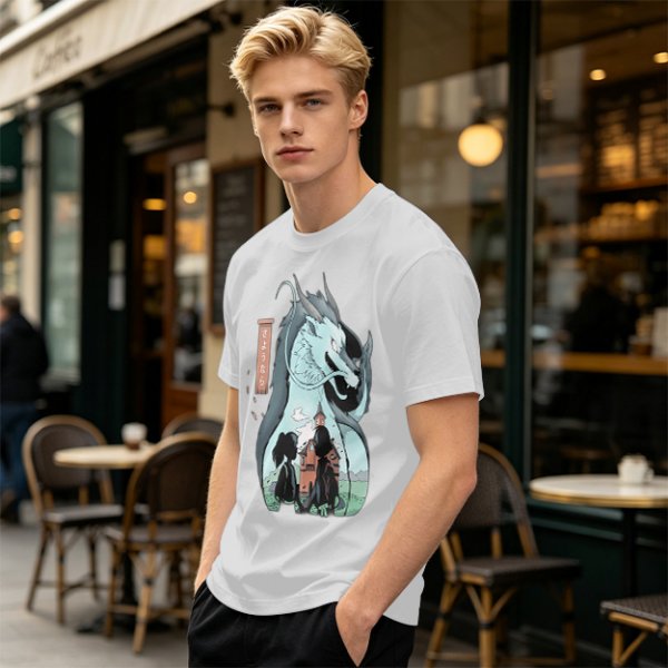 Anime Dragon and Girl Graphic Tee for Fantasy Fans