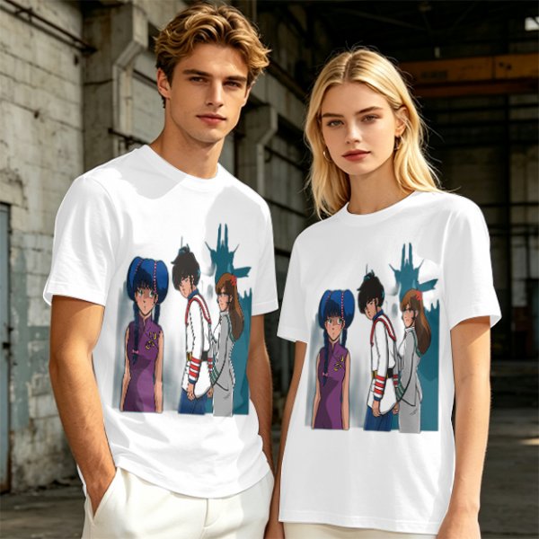 Anime Character Graphic Olive Green T-Shirt