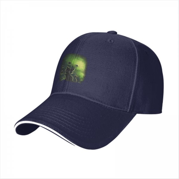 Black Baseball Cap With Glowing Green Cat Bubble Art Print