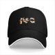 Black Baseball Cap With Playful Orange Kitten Illustrations