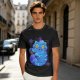 Olive T-Shirt With Cheshire Cat And Crow Graphic Print