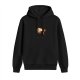 Black Hoodie with Cute Calico Cat Graphic Print