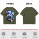 Olive t-shirt with Kiki's Delivery Service window print of girl reading letter