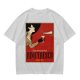 Olive t-shirt with vintage Dimitrescu red wine graphic print
