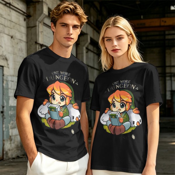 One More Dungeon Chibi Gamer T-Shirt With Zelda Character Art