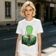Olive Anime T-Shirt With Samurai Warrior Silhouette Art
