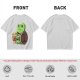 Olive Green T-Shirt With Cute Turtle Holding Coffee Cup Print