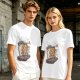 Olive T-shirt with cartoon pizza running on treadmill graphic