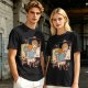Olive Green T-Shirt With Cartoon Artist Painting Self Portrait Artwork