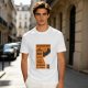 Olive T-Shirt with Cat-Themed Rock Band Concert Poster Print