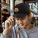 Black Baseball Cap with Anime Character Sunset Graphic