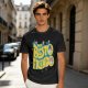 Olive graphic t-shirt with 'MY BESTO FRIENDO' anime character print