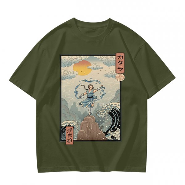 Katara Waterbending Ukiyo-e Style Graphic T-Shirt
