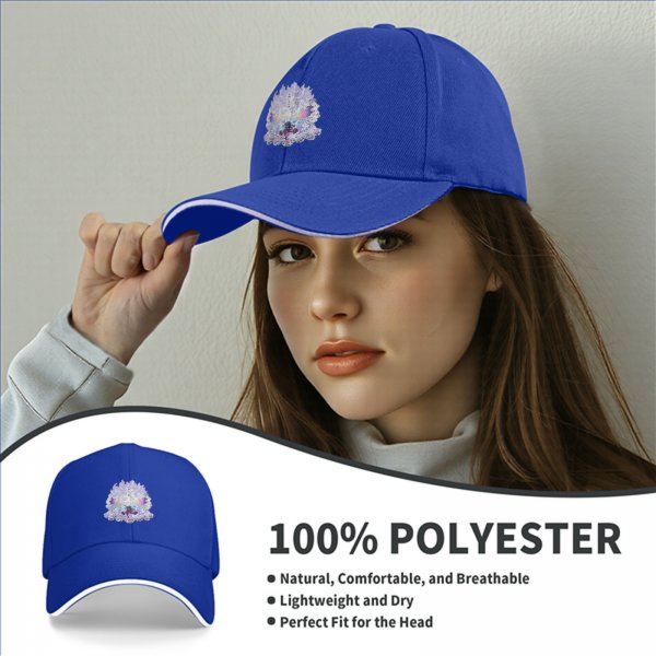 Black Baseball Cap With Anime Themed Graphic Print
