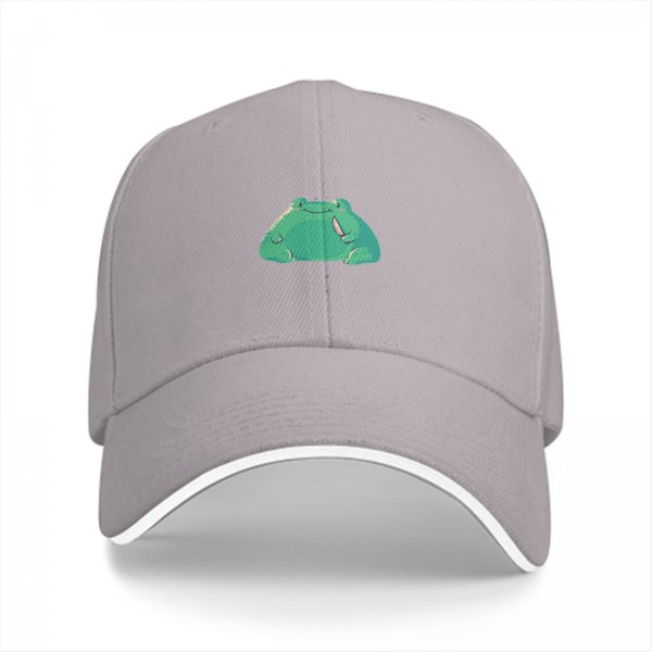 Black Baseball Cap With Cute Green Frog Graphic
