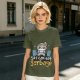 Olive T-Shirt with Raccoon Lifting Weights 'So I Can Eat Garbage' Print