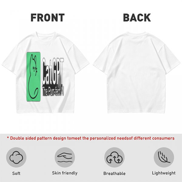 Olive Green CatGPT The Purr-fect AI Graphic T-Shirt