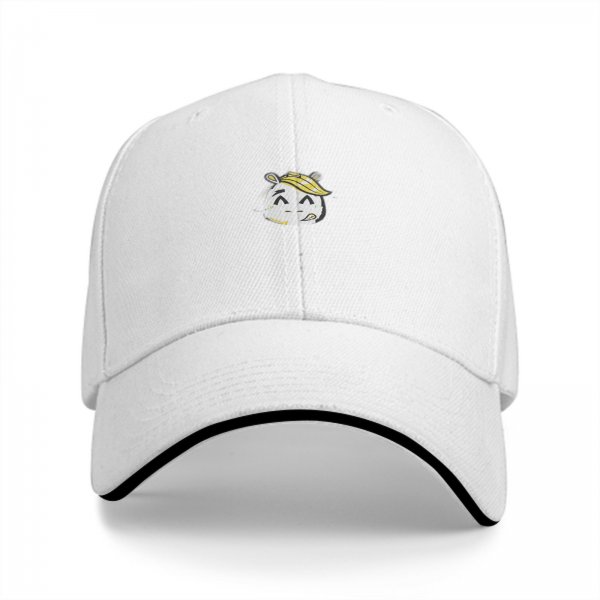 Black Baseball Cap With Cute Cartoon Character Emblem