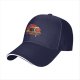 Black baseball cap with cute sushi cat graphic print