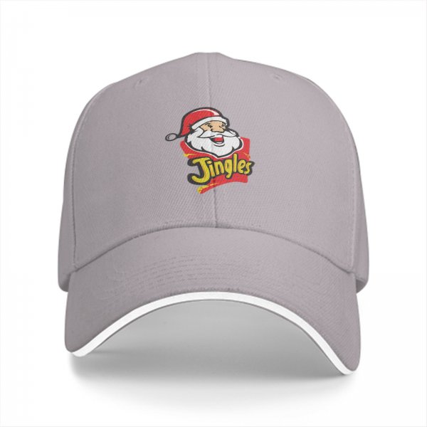 Black Baseball Cap with Santa Jingles Christmas Graphic