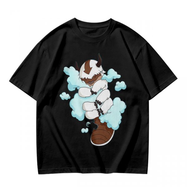 Olive Green T-Shirt With Sleeping Sky Bison On Clouds Print