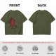 Olive Green T-Shirt With Cute Deadpool Dog Graphic Print