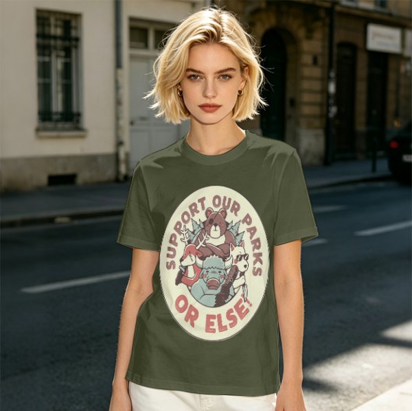 Support Our Parks Or Else Wildlife Graphic T-Shirt