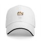 Black baseball cap with cute chubby calico cat graphic