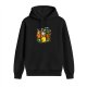 Black hoodie with lucky vibes cat and shamrock graphic