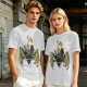 Olive T-Shirt With Frog Pentagram Ritual Graphic Print