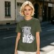 Olive T-shirt with Trust Me Doctor Dog Graphic Print
